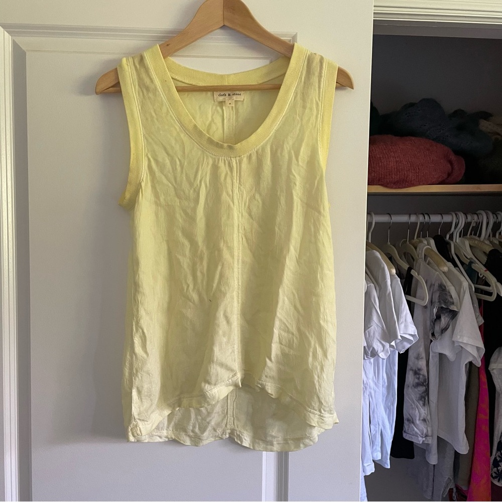Anthropologie Yellow Sleeveless Top
